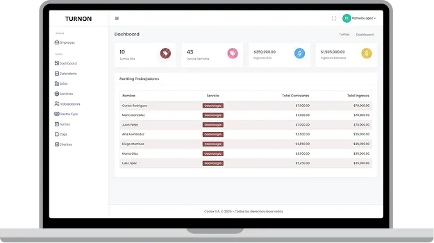 Turnon Dashboard en Notebook
